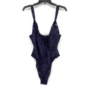 Victorias Secret Gold Label Teddy Medium Vintage Lingerie Wrap Floral Lace Satin